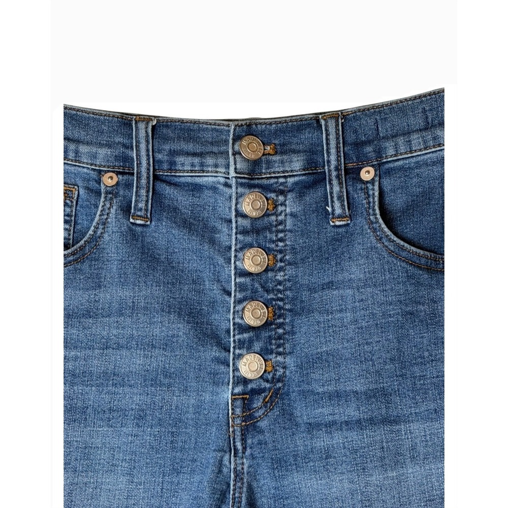 Madewell Denim Shorts Women 29 Blue High Rise Button Fly Raw Hem Medium Wash - Picture 4 of 8